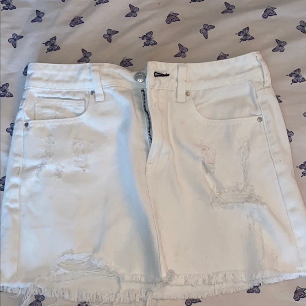 pacsun size 26 white jean skirt
